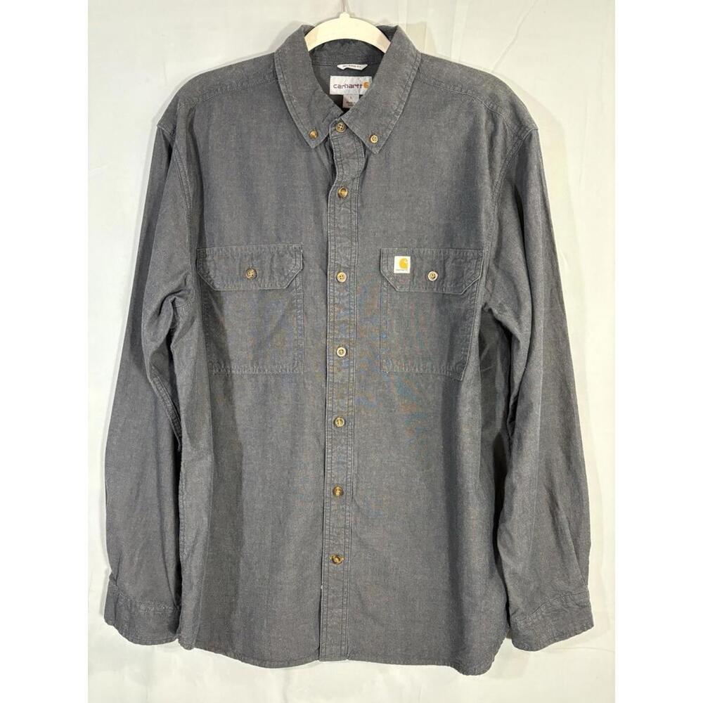 Carhartt Men's Relaxed Fit XL Chambray Denim Med Weight Button Down Shirt